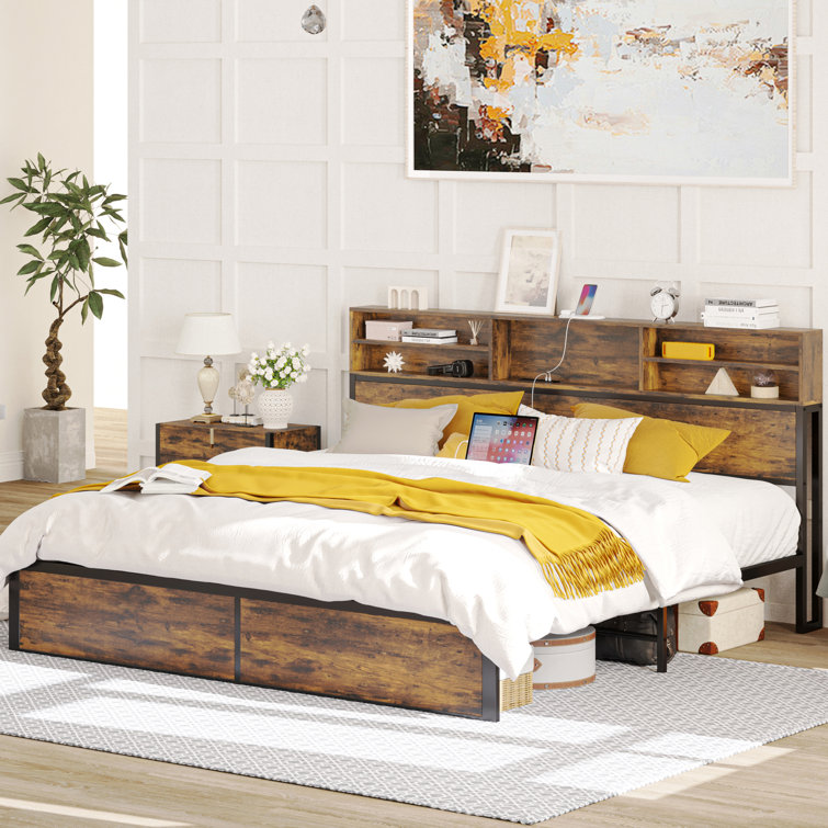 Millwood Pines Storrs Metal Storage Bed & Reviews Wayfair Canada
